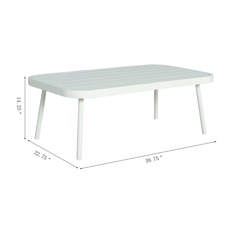 Causeuse et table en acier, blanc cassé et vert, Blanc cassé / Gris, Vert
