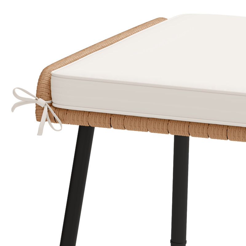 Ensemble bistro 5 pièces en osier pour patio avec repose-pieds et table d'appoint
