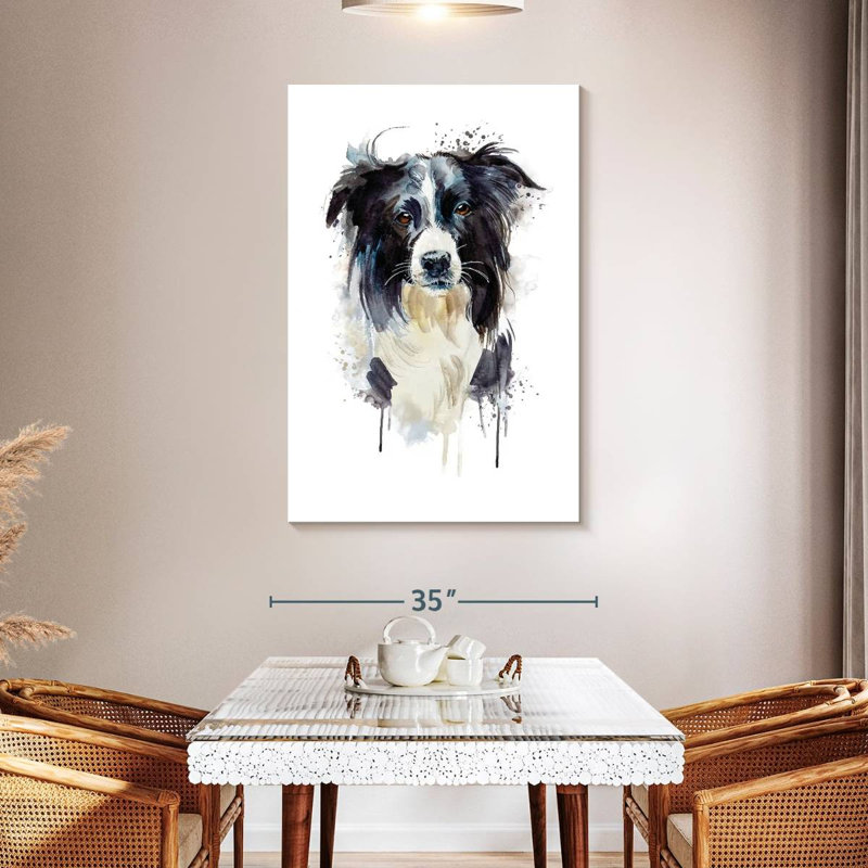 Border Collie Dog Splash, H 48 po x l 32 po