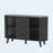 Sideboard Buffet Cabinet with Sliding Tambour Doors, 3 Drawer Storage Cabinet with Adjustable Shelves-1925744600
