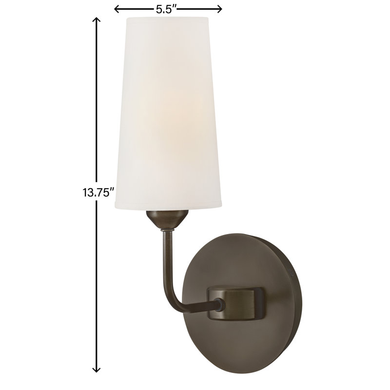 Lewis Single Light Wall Sconce with Paper Shade, Black Oxide