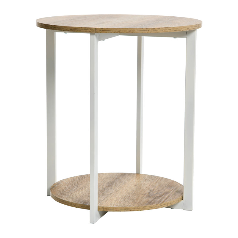 Table d'appoint ronde à 2 niveaux, Chêne côtier