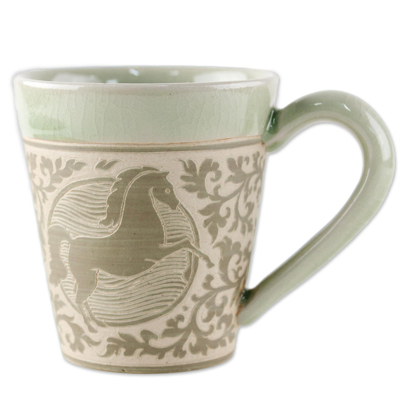 Tasse à café cheval du zodiaque thaïlandais