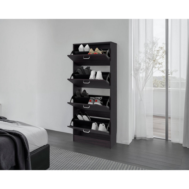 Armoire à chaussures verticale Wenge avec portes, Wengé