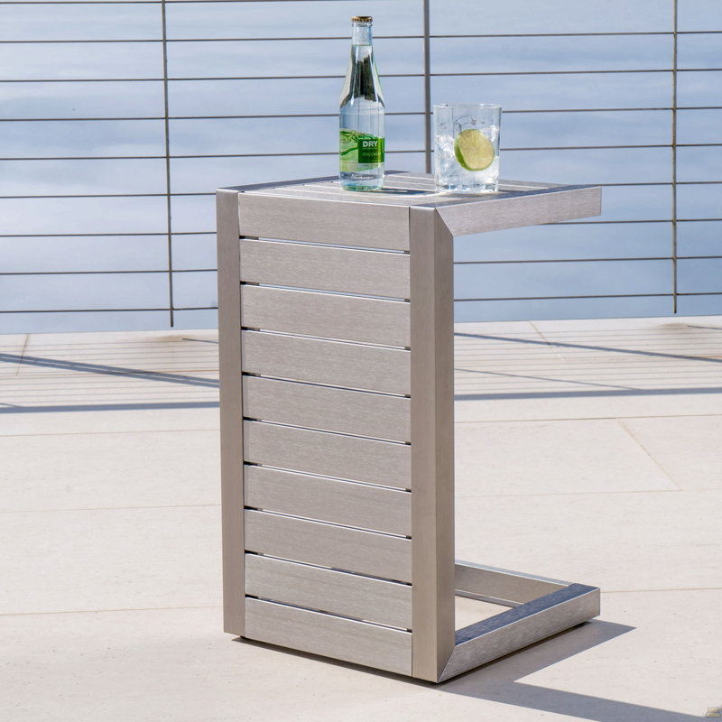 C-Shaped Table, Silver