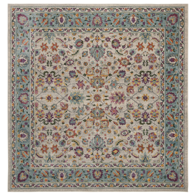 Doucet Performance Floral Rug, Square 6'7"