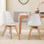 Set of 4 Modern Elegant Shell Upholstered Dining Chairs, Wooden Kitchen Chair-306710728