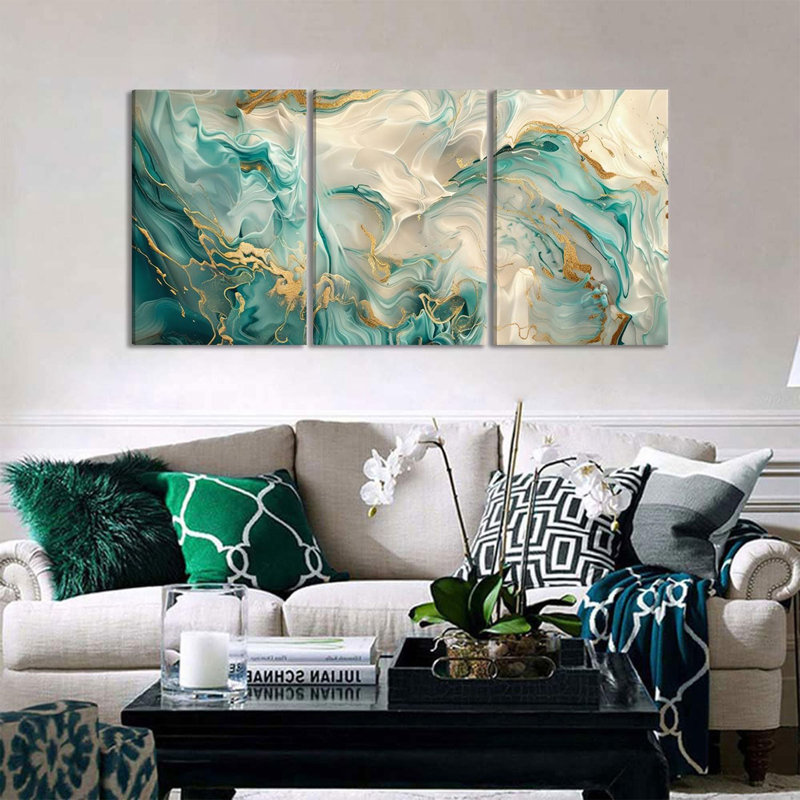 3 Piece Wrapped Canvas Print, 40 cm H x 90 cm W
