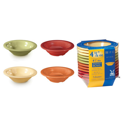 GET SP-B-454-COMBO Melamine Fruit Bowl Pack of 4 Colors, 4.5 Ounce, Diamond Harvest (Set of 12)