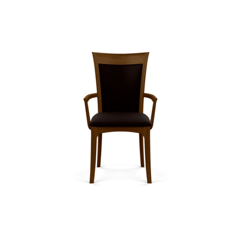 Morgan 19.25'' H Upholstered Armchair, Natural Walnut, Ebony