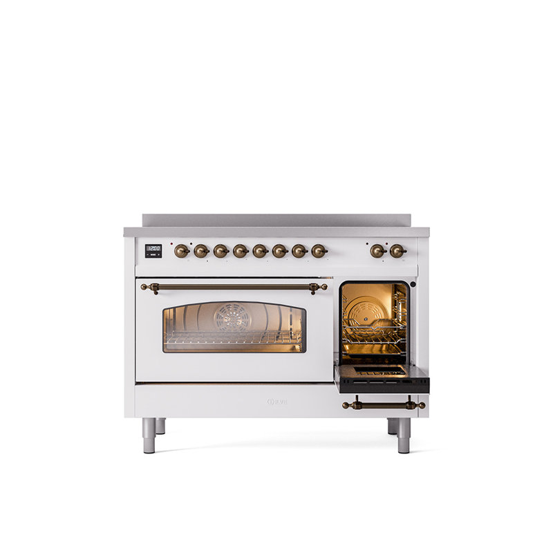 ILVE Nostalgie II 48 in Induction Range, White/Bronze