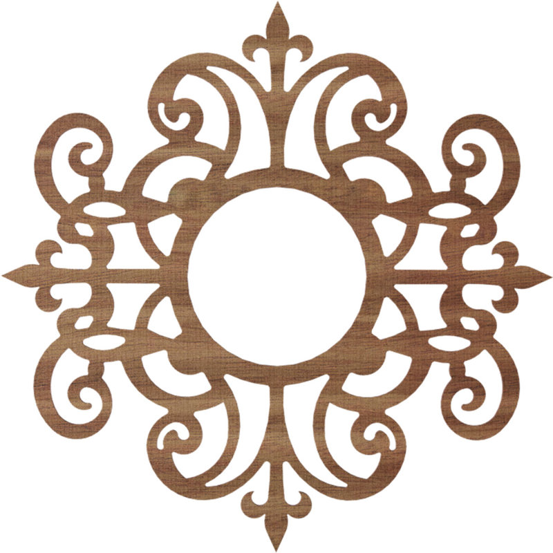 Médaillon de plafond en bois Dijon, Noyer, H 32 po x l 32 po x P 0,38 po