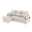 Canapé-lit modulaire en L en forme de L avec méridienne de rangement, structure en bois massif, chargement USB-2095486592