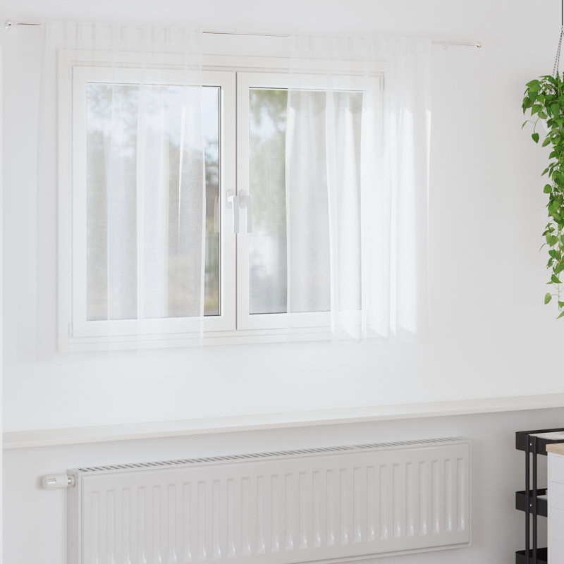 Suzzy Semi Sheer Curtain Pair, 140cm Width x 140cm Drop, White
