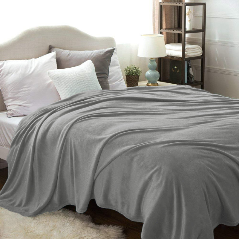 Couvertures en flanelle Kathy Ireland, Argent, Double/grand