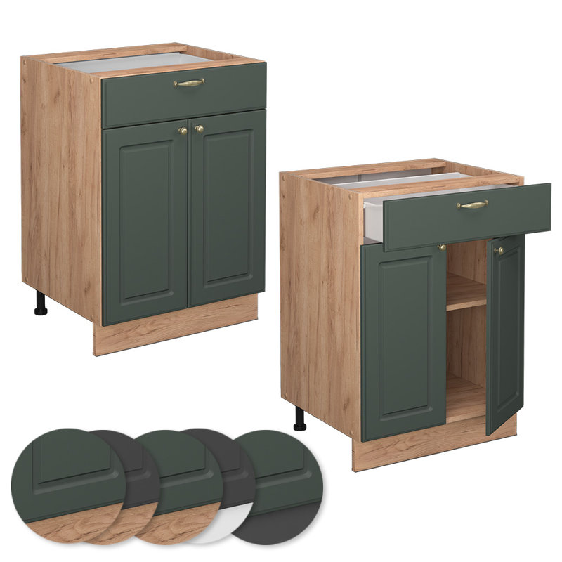 Drawer Cabinet, Brown/Green