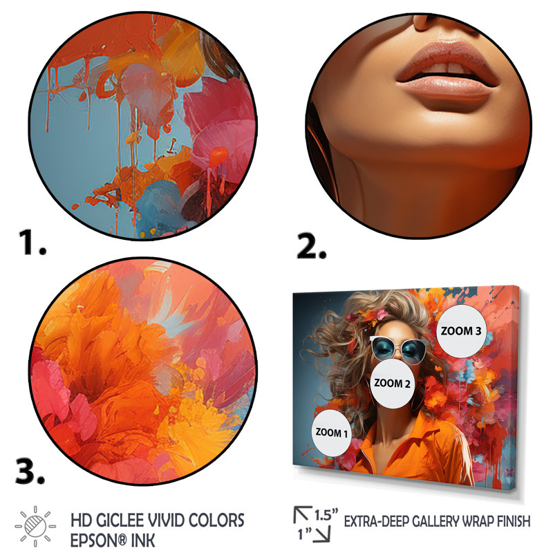 Tropica, lunettes de soleil mode Mid-Century I - Illustration de mode, art mural, Cadre flottant noir