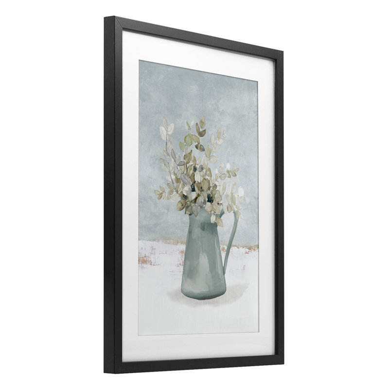 «Blue Botanical Arrangement», reproduction encadrée sous verre, conception de Lanie Loreth, H 20 po x l 14 po