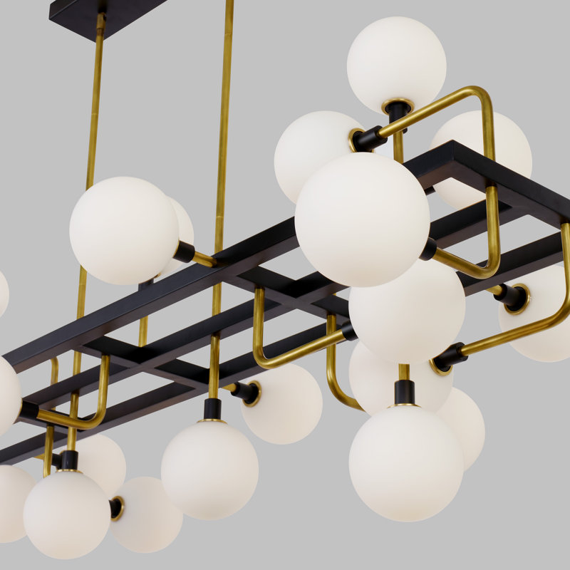Viaggio 25 - Light Chandelier, Brass, Opal, No