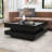 Modern Coffee Table with High-Gloss Finish, LED Light, Storage and Geometric Design-135169663