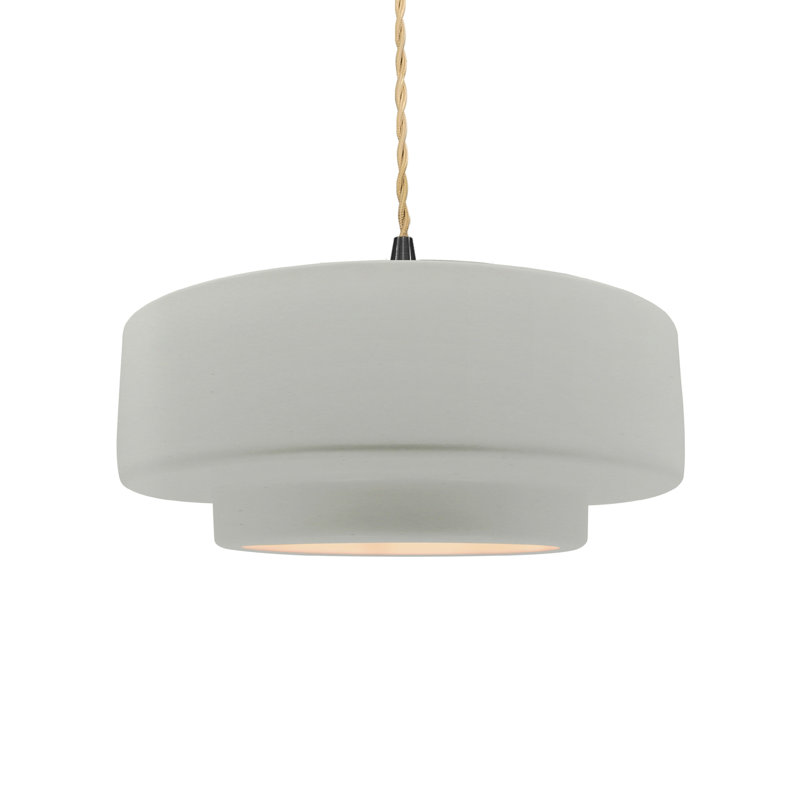Luminaire suspendu à 1 lumière Meydan, H 5,25 po x l 14,5 po x P 14,5 po, Blanc mat, Noir mat