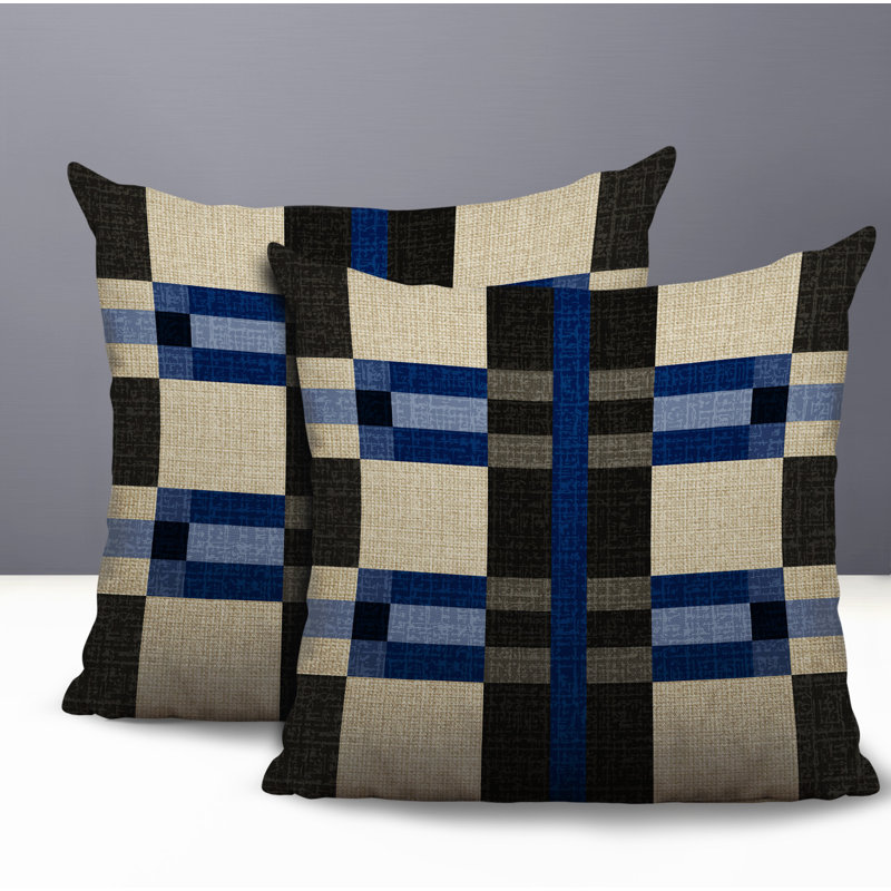 Coussin intérieur / extérieur réversible 2 pièces Joey, Marine, 20 x 20