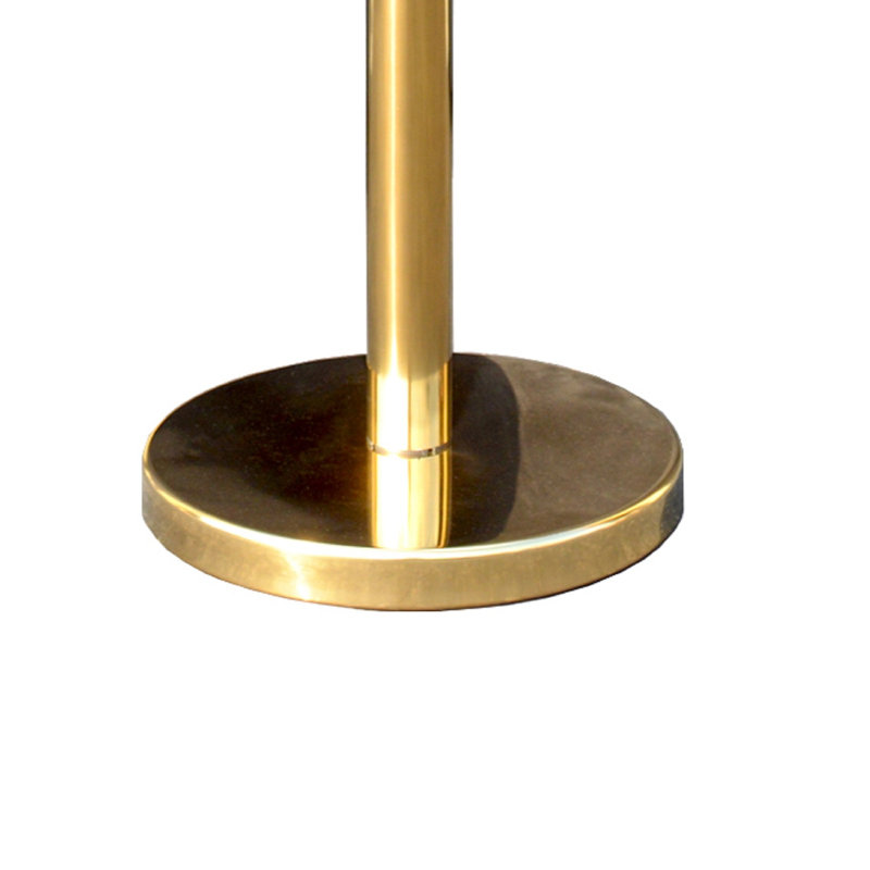 VIP Crowd Control Rope Stanchion (2 Posts/Flat Base + 6' Rope), Gold/Pink