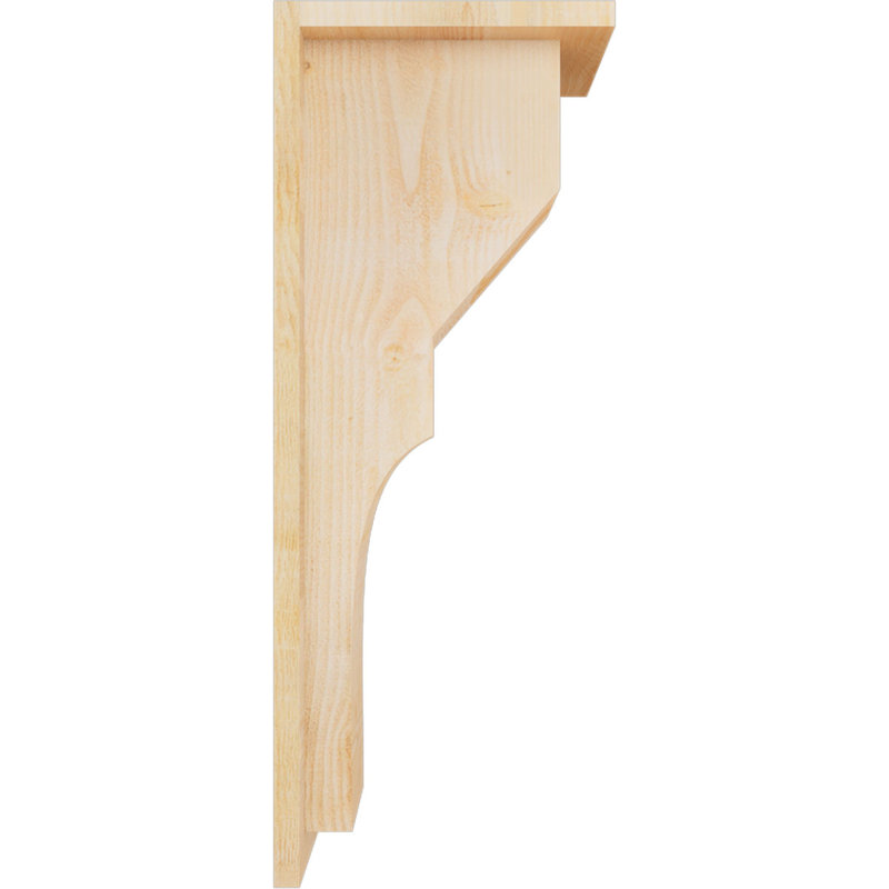 Monterey Corbel w/Backplate, 26" H x 6" W x 10" D, Douglas Fir, Rough Sawn