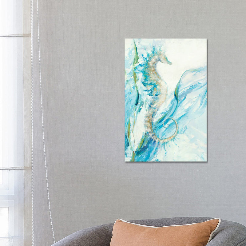 New Seahorse by Dina D'Argo - Painting on Canvas, Wrapped Canvas, 66.04cm H x 45.72cm W x 3.81cm D