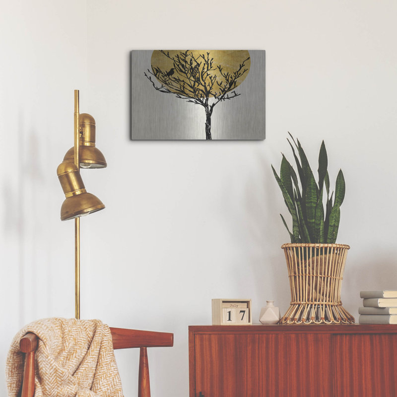 Art mural en métal luxueux «Moon Tree 2» par Karen Smith, 16 po x 12 po, H 16 po x l 24 po