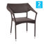 Chaises de salle à manger de patio en osier PE rotin de qualité commerciale Fronniah-87685189