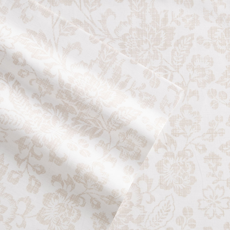 Mae Pink Floral Cotton Percale Queen Sheet Set