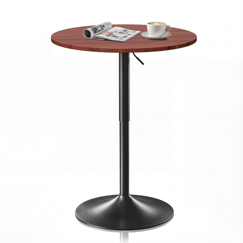 Table bistro Valencia Holton à hauteur ajustable avec base en métal robuste et plateau en panneau de fibres à densité moyenne Valencia