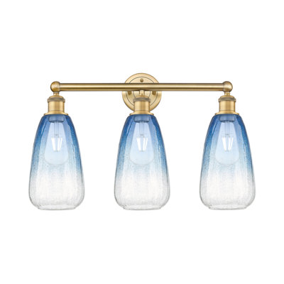 Brookhaven Almond - 3 Light - Sapphire Blue Brookhaven Almond shade - Bath Vanity Light
