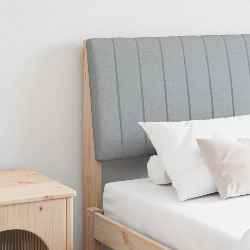 Solid Wood Headboard, Brown, King, Light Grey