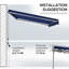 Auvent électrique Outsunny avec DEL S, auvent rétractable, abat-jour UV + avec télécommande et plate-forme à manivelle, balcon, cour,