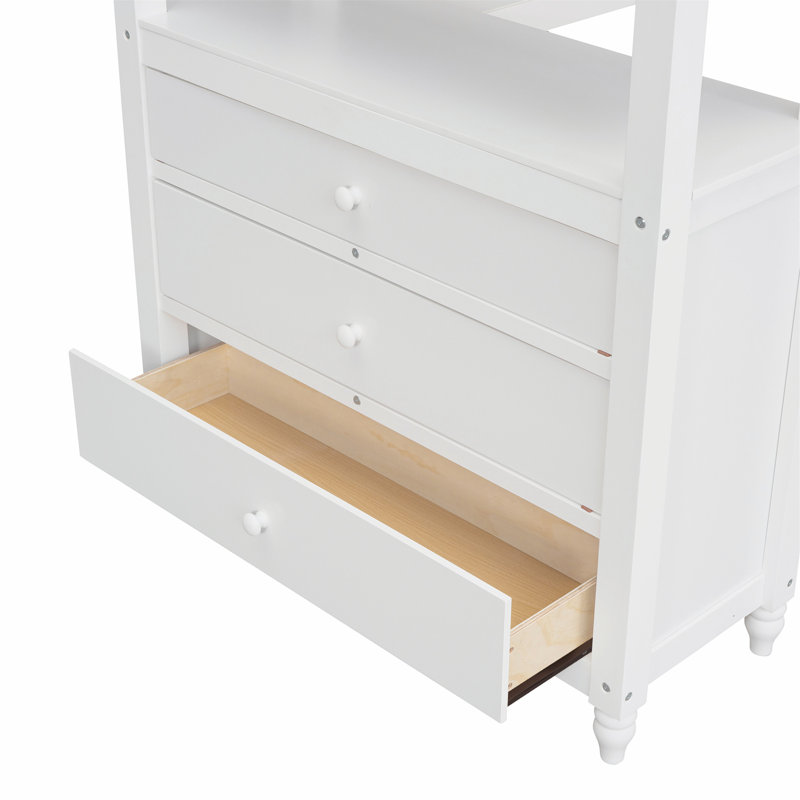 Versatile Twin Loft Bed with Multiple Functions for Space Optimization, White