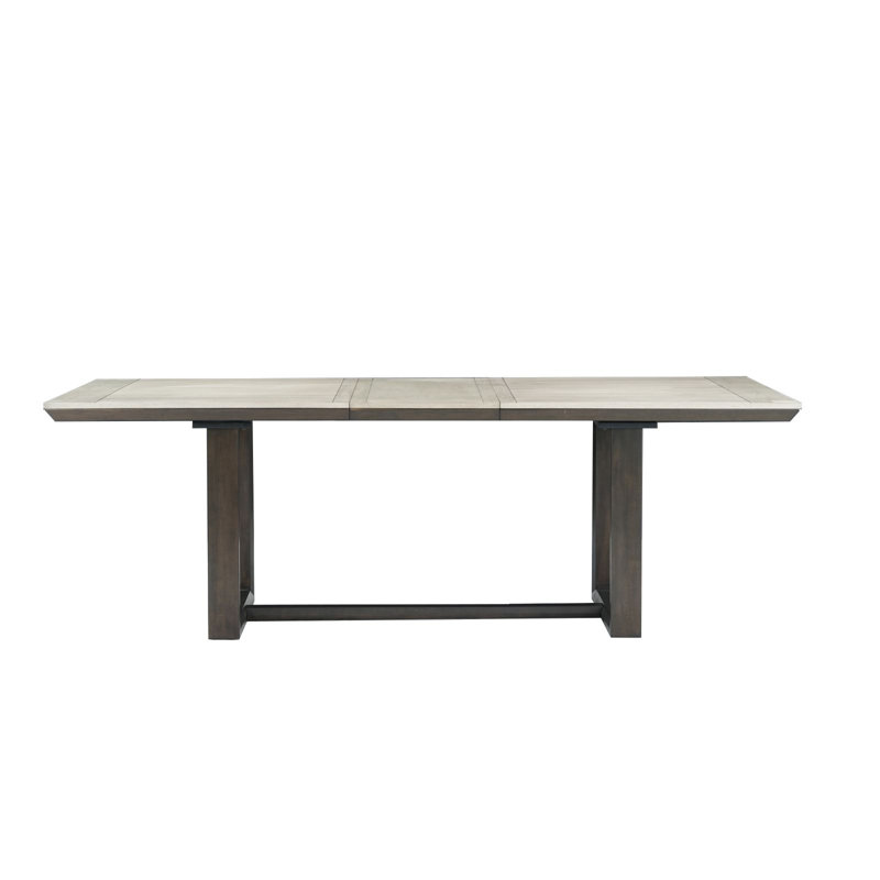 Rectangular Extendable Dining Table with Modern Farmhouse Base