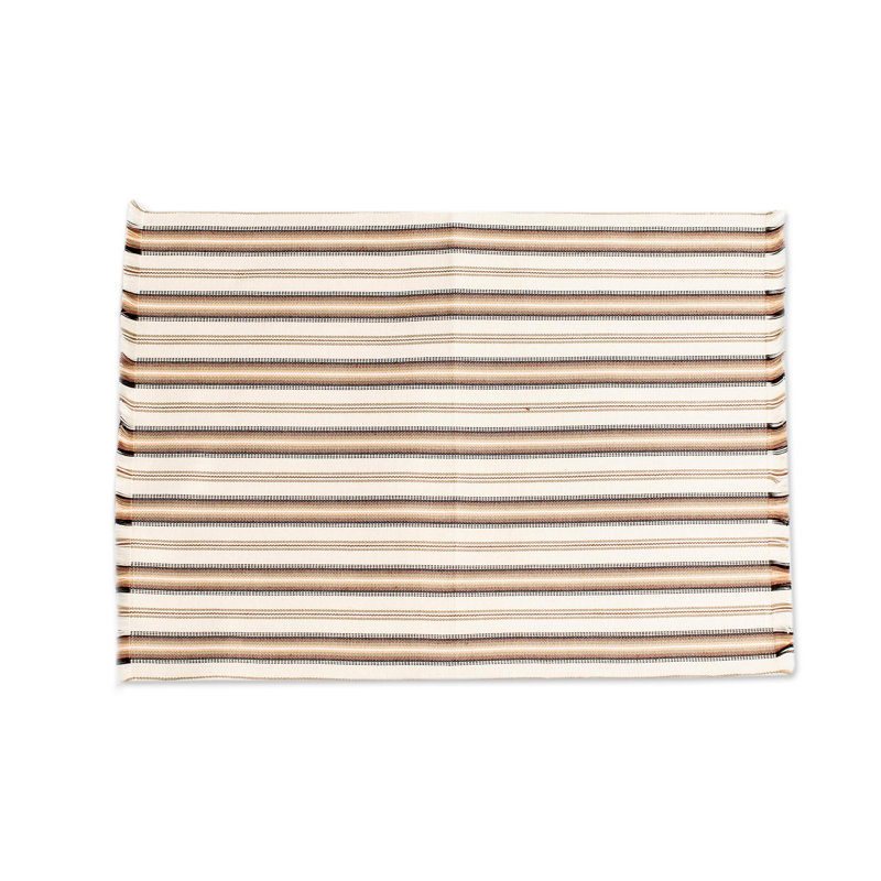 Ensemble de napperons rayés en coton 6 pièces Cenia