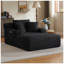 Chaise longue surdimensionnée en velours côtelé, canapé-lit moderne d'intérieur pour salon et bureau, aucun assemblage requis, noir-828595046
