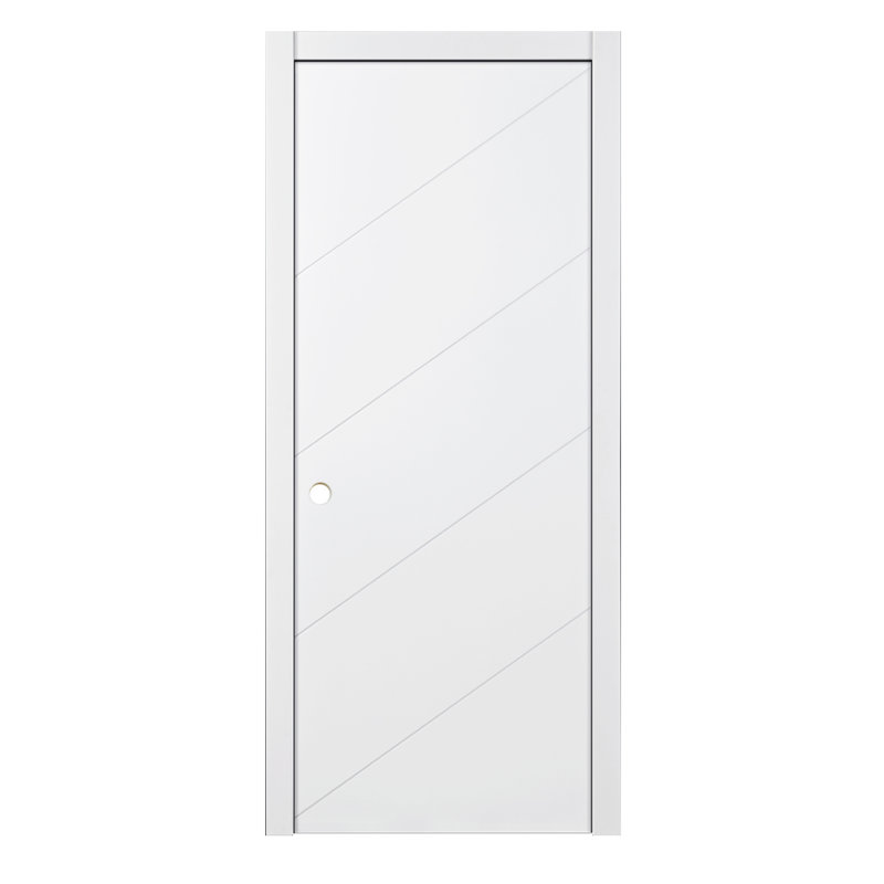 Slant Knocked Down White Laminated Traditional Interior Door 30in x 80in, 36" x 80"