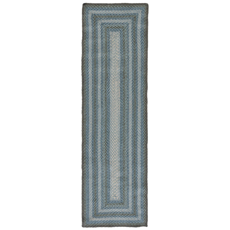 Tapis tressé à motif géométrique en jute, Tapis de couloir 2 pi 3 po x 8 pi