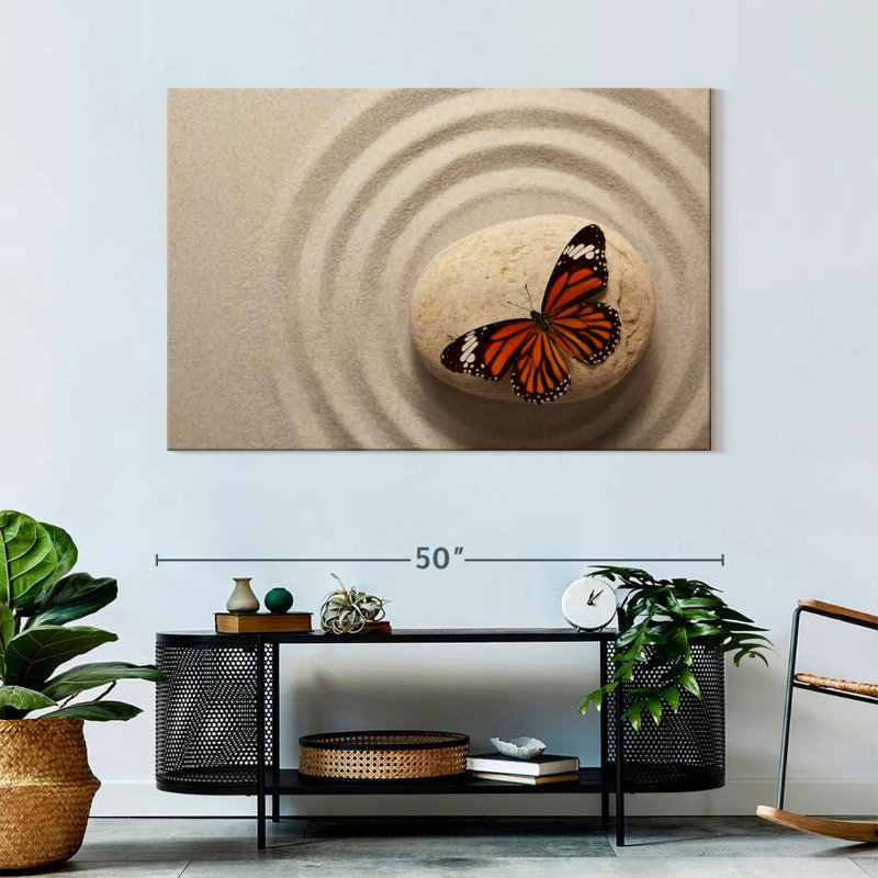 Brampt Zen Orange Butterfly, 32" H x 48" W