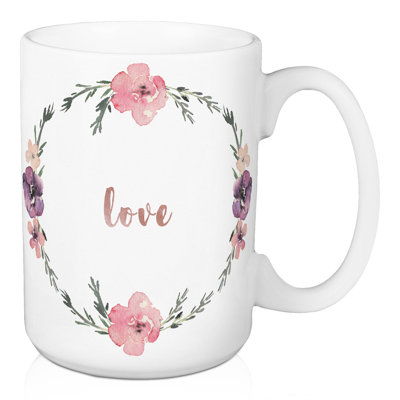 Grande tasse à café love fleurs Rosamund