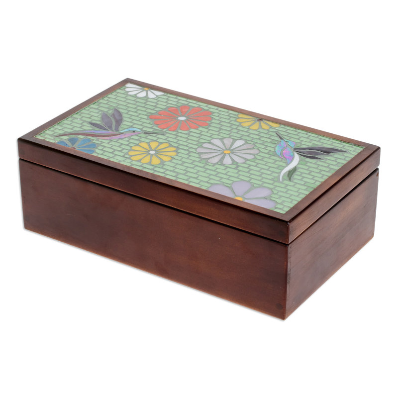 Boîte à thé en bois fabriquée à la main Novica