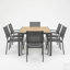 Ensemble repas 7 pièces pour patio avec table HDPS robuste et chaises en textilène pour une utilisation extérieure toutes saisons-131285077