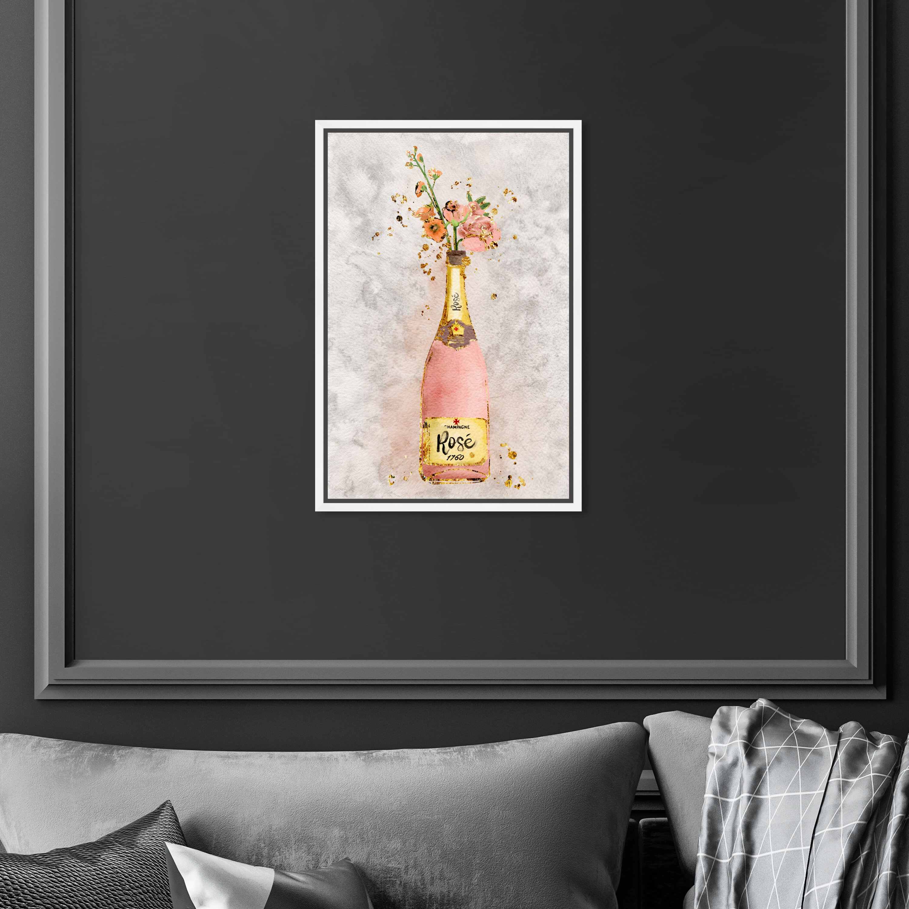 Oliver Gal Champagne Rosado On Canvas Painting