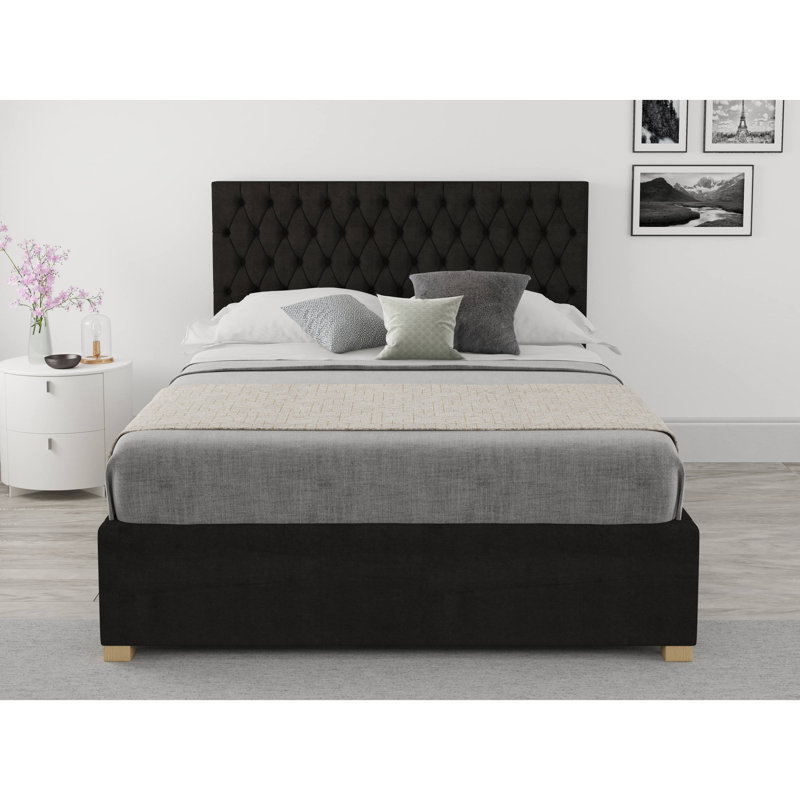 Central City Upholstered Ottoman Storage Bed, Kingsize (5'), Charcoal