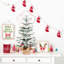 Arbre de Noël de table en flocage 50 cm, mini arbre enneigé avec 85 pointes, base en toile de jute en ciment - petit décor de vacances d'hiver pour la maison, le bureau, le bureau ou les cadeaux