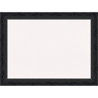 Filigree Gloss Black Framed Corkboard, White Cork Bulletin Board, Organization Board, Pin Board